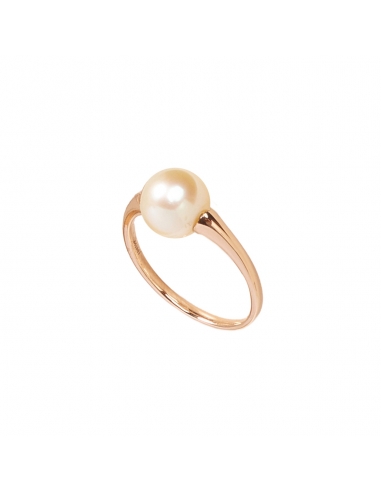 Anello solitario in oro rosa 18k con...